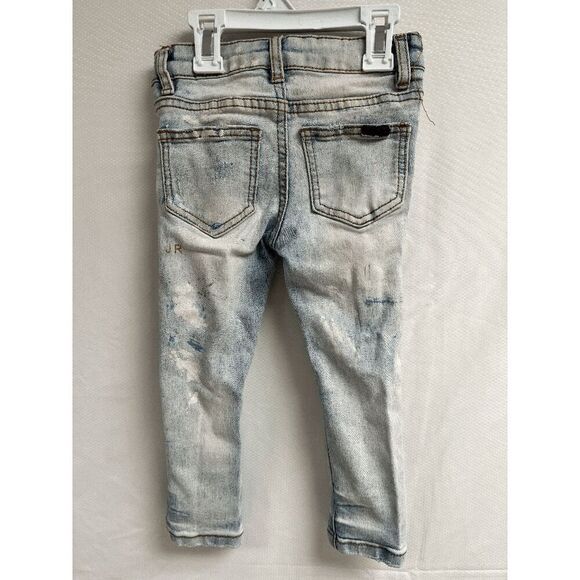 Haus of JR Unisex Kids Mid Waist Stretchy Distressed Jeans Light wash Size 3T - Picture 2 of 6